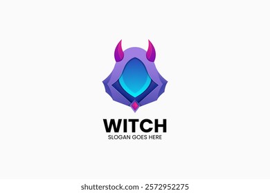 Witch Gradient Colorful Logo. Vector Illustration