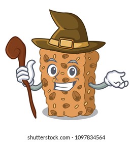 Witch granola bar mascot cartoon