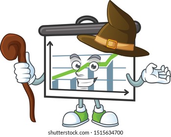 Witch up graphic board on white background