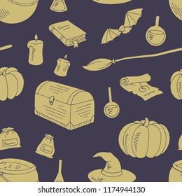 Witch graphic color seamless pattern background illustration vector