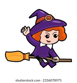 Caricatura de brujas de Halloween. Vector.