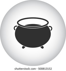 Witch halloween cauldron sign silhouette symbol icon on background