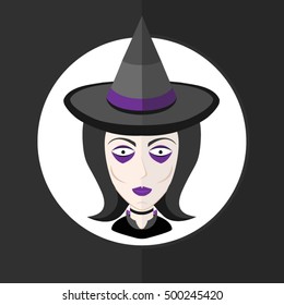 Witch. Halloween Characters. Vector illustration.