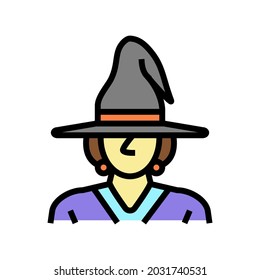 witch halloween color icon vector. witch halloween sign. isolated symbol illustration