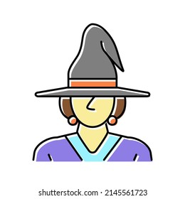 witch halloween color icon vector. witch halloween sign. isolated symbol illustration