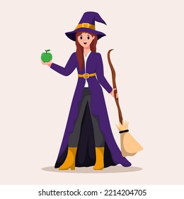 Witch Halloween Costume Character Illustration