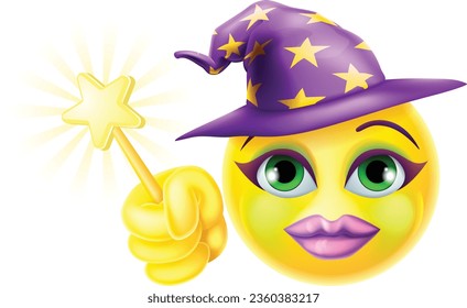 A witch Halloween emoticon face  cartoon icon