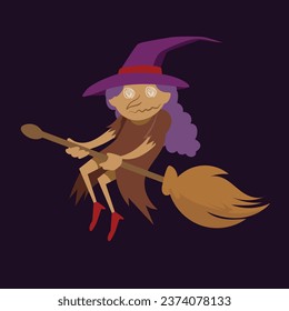 the Witch halloween Flat illustration