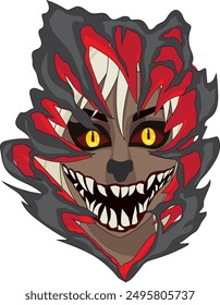 Witch Halloween Head Monster Face Vector