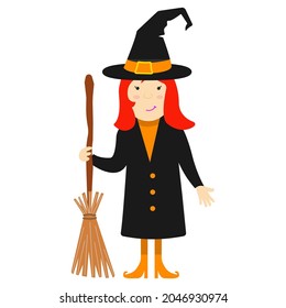 Witch Halloween Witch Little Witch. Element for design, prints and greeting cards. Halloween series 