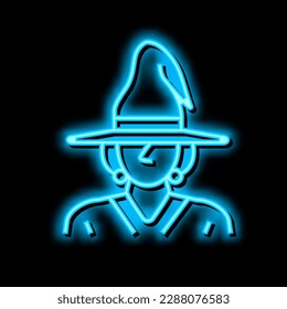 witch halloween neon light sign vector. witch halloween illustration