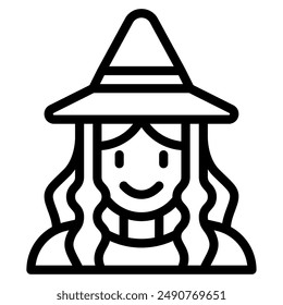 Witch halloween object icon illustration