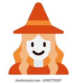 Witch halloween object icon illustration