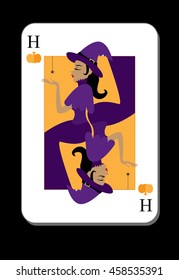 Witch Halloween party card, banner, poster templates.