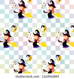 witch halloween pattern print fabric