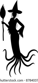 Witch in Halloween style. Vector illustration