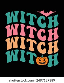 
WITCH HALLOWEEN VECTOR TSHIRT DESIGN
