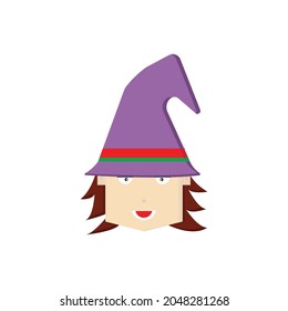 Witch Haloween Icon vector Line on white background image for web, presentation, logo, Icon Symbol. 