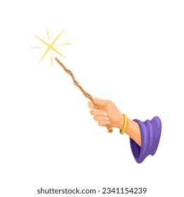 Vector de ilustración de símbolo de la varita mágica de mano de bruja