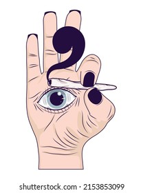 witch hand with tobacco icon
