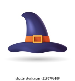 Witch Hat. 3D illustration of halloween witch hat. isolated in white background