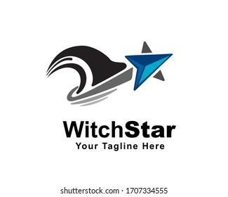 witch hat arrow up star logo design inspiration