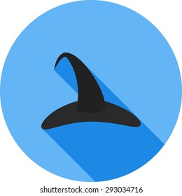 Witch hat, black, halloween icon vector image.Can also be used for halloween, celebration, observances & holidays. Suitable for mobile apps, web apps and print media.