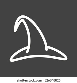 Witch hat, black, halloween icon vector image.Can also be used for halloween, celebration, observances and holidays. Suitable for mobile apps, web apps and print media.