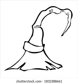 Sombrero de bruja con broche sobre fondo blanco. Ilustración del vector