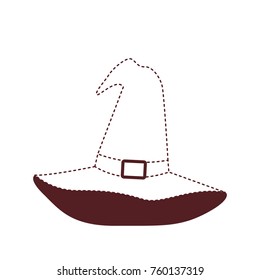 witch hat in brown dotted silhouette on white background