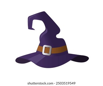 Witch hat with buckle vector illustration isolated on white background