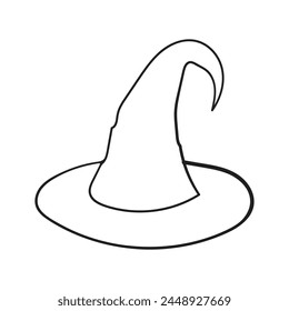 witch hat cap Halloween line art design 