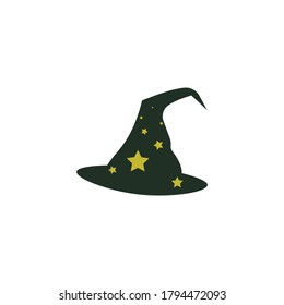 Witch hat cartoon icon, vector on a white background
