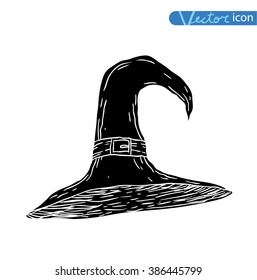 Witch Hat cartoon icon. vector illustration
