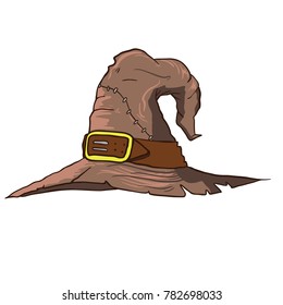 witch hat cartoon illustration isolated on white