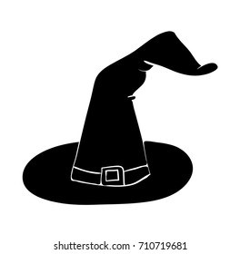 witch hat cartoon silhouette vector symbol icon design. Beautiful illustration isolated on white background
