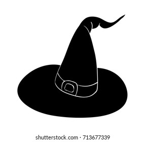 witch hat cartoon silhouette vector symbol icon design. Beautiful illustration isolated on white background
