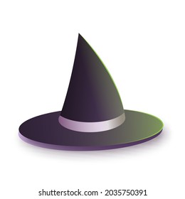 Witch hat in cartoon style on a white background. Vector illustration