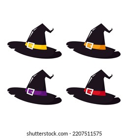 Witch hat cartoon vector. Witch hat on white background.