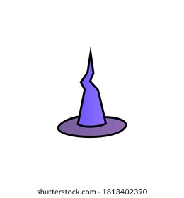Witch hat color gradient vector icon