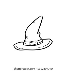 witch hat doodle icon vector 