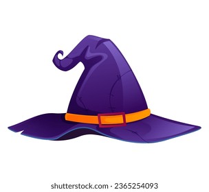 Witch Hat. Element in cartoon style for designs. Colorful vector Illustration isolated on white background.