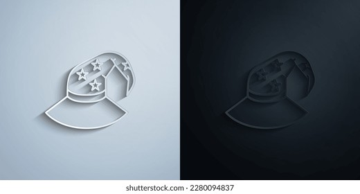 Witch hat, fairy tale paper icon with shadow effect vector illuistration design