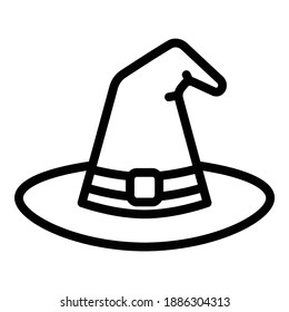 Witch Hat Flat Icon Isolated On White Background
