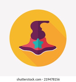 witch hat flat icon with long shadow,eps10