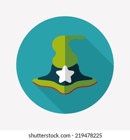 witch hat flat icon with long shadow,eps10