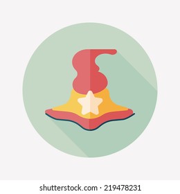 witch hat flat icon with long shadow,eps10