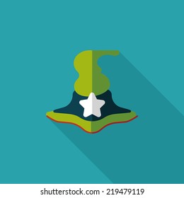 witch hat flat icon with long shadow,eps10