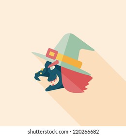 witch hat flat icon with long shadow,eps10