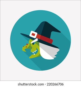 witch hat flat icon with long shadow,eps10